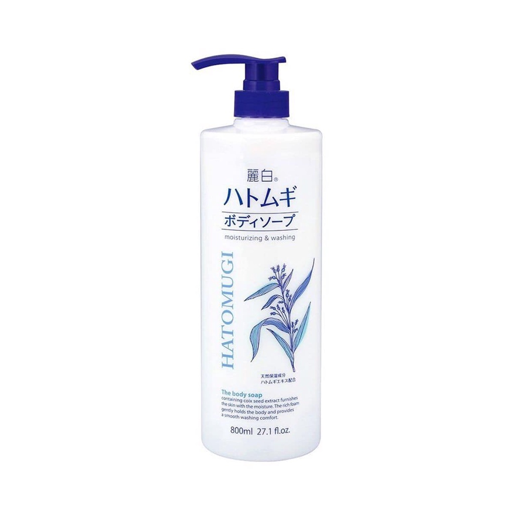 Sữa Tắm Hatomugi Trắng 800ml Chiết Xuất Hạt Ý Dĩ Giúp Da Mềm Mịn Nuôi Dưỡng Da