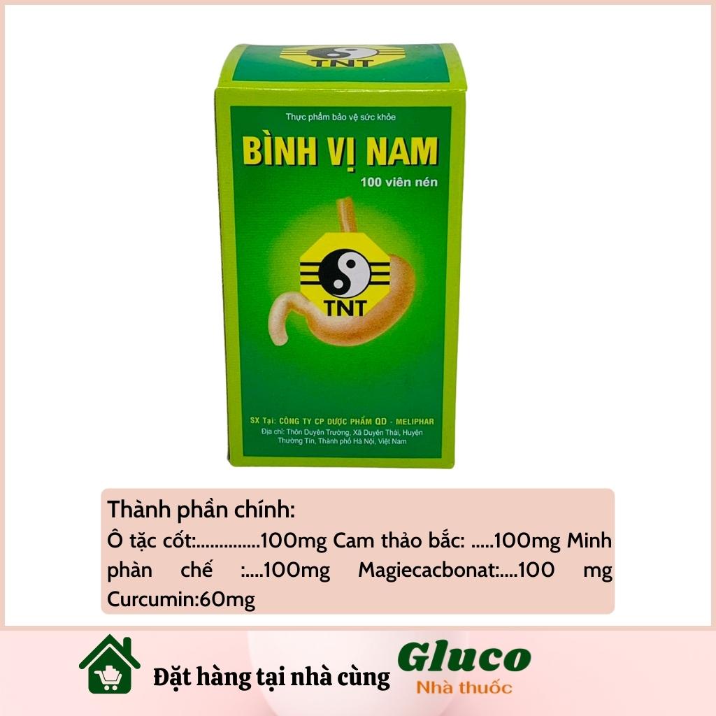 Bình Vị Nam Hộp 100 viên - Giúp bảo vệ niêm mạc dạ dày GLU3801