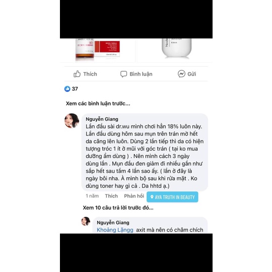 Serum Tái Tạo Da DR.WU Mandelic Acid 6% 8% 18% Mandelik Renewal 15ml Đài Loan