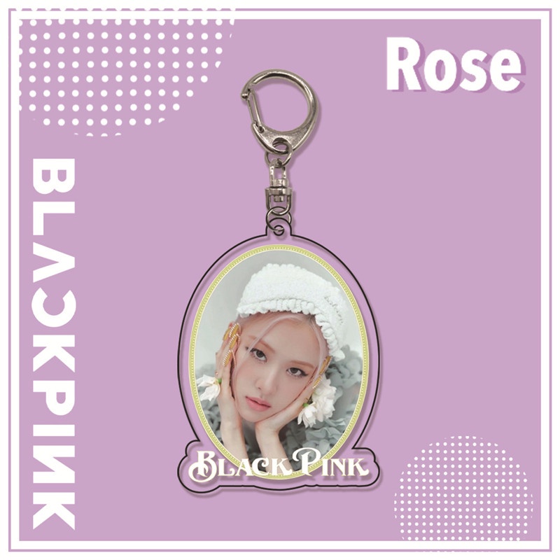Móc khóa hai mặt acrylic in hình Rosé BLACKPINK