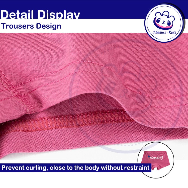 Bộ 5 Quần Lót Boxer Cotton In Chữ Thoải Mái Cho Bé Gái Từ 3-12 Tuổi