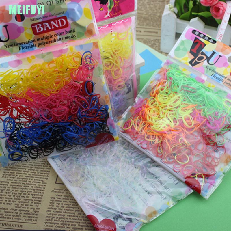 (Hàng Mới Về) Set 400-500 Dây Buộc Tóc Co Giãn Dễ Điều Chỉnh Cho Bé Gái