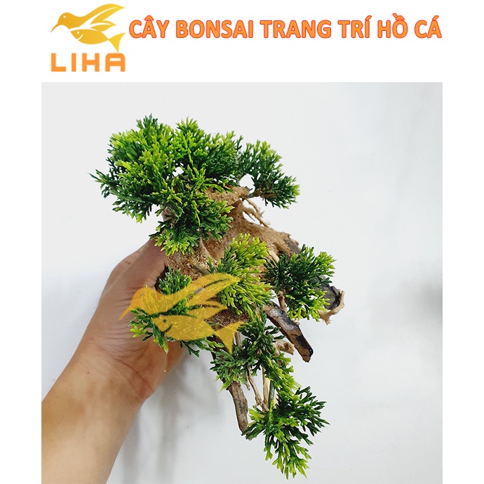Cây Lũa Bonsai Ghép Lá Nhựa Giả Trang Trí Hồ Bể Cá- Lũa Bonsai Bể Thủy Sinh