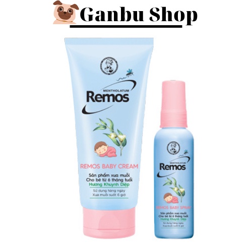Kem - Xịt Chống Muỗi Remos Cho Bé Hương Khuynh Diệp Baby Cream &amp; Spray