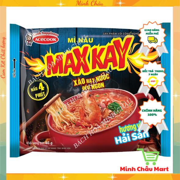 Mì Cay, Mì Nấu Max Kay Acecook Hương Vị Hải Sản Gói 80g