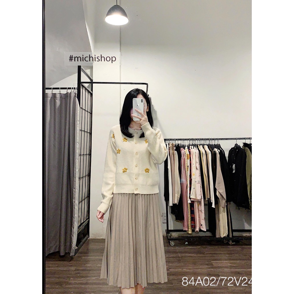 Cardigan len thêu hoa nhiều màu freesize - 84A02