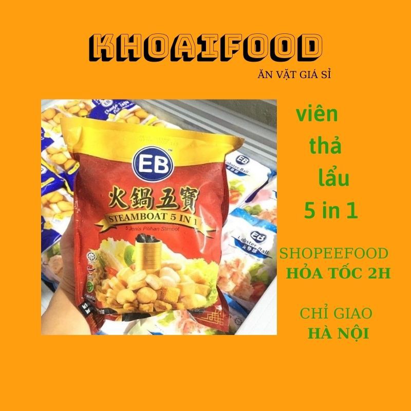 Viên thả lẩu 5 in 1 hãng EB thả lẩu, chiên (túi 500g)