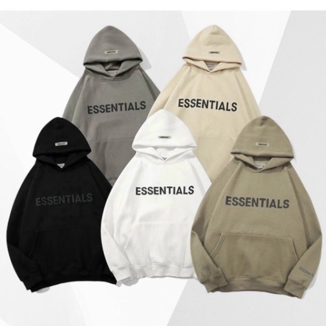 FREE SHIP  Áo nỉ hoodie Essentials unisex dài tay nam nữ cao cấp in cao su nổi, áo phông nỉ bông sweater có mũ màu nâu