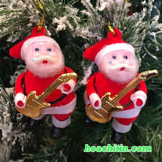 Ông Già Noel Cầm Đàn - Bao 2 con Trang Trí Noel (Treo Cây 1m2 - 2m1)