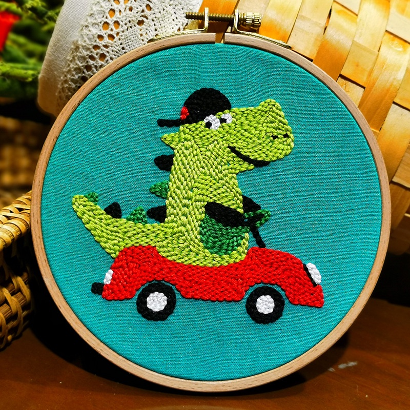 Bộ Dụng Cụ Thêu Thủ Công Hình Kỳ Lân Hoạt Hình 16cm