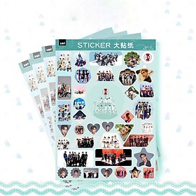 Set 4 tấm dán Sticker EXO