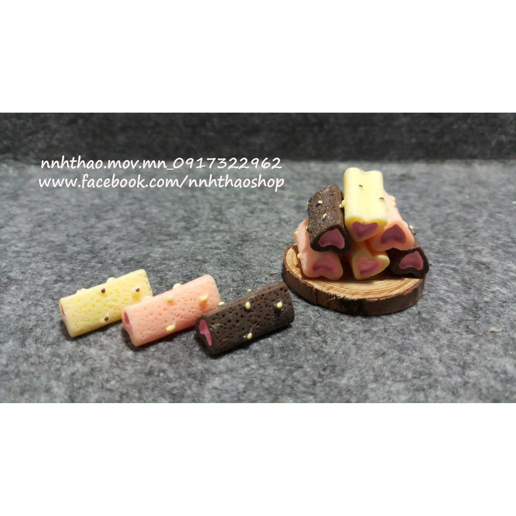 Charm bánh kẹo trang trí mô hình, tiểu cảnh_bánh cây trái tim