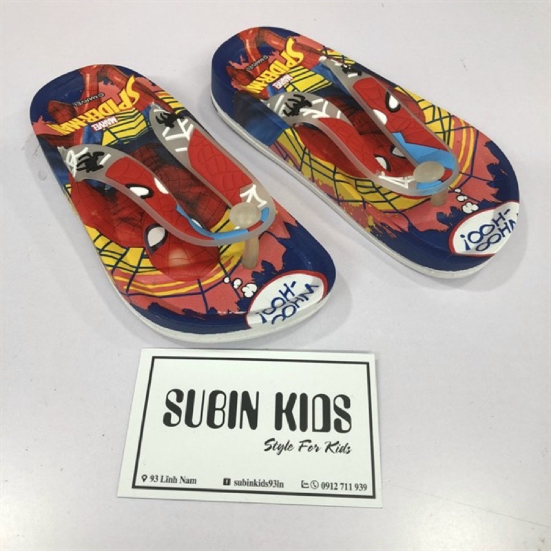 Dép tông cho bé trai SBDE24 sz 24-35 dép xỏ ngón cho bé hình siêu nhân nhẹ chống trơn  SUBIN kid