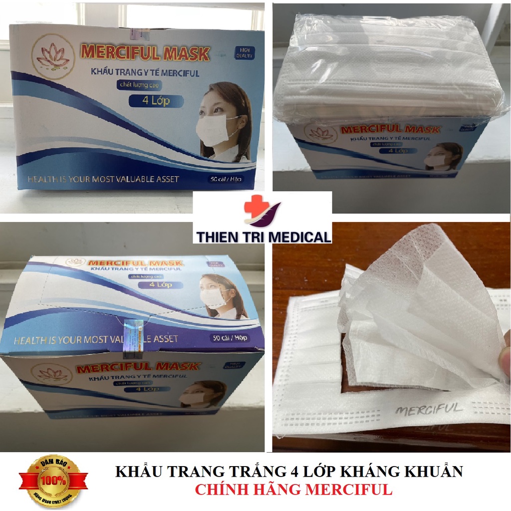 Khẩu trang y tế 4 lớp kháng khuẩn chính hãng - Có lớp lọc vi khuẩn