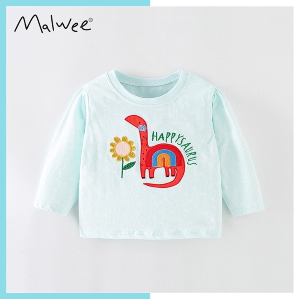 Áo cotton Malwee xanh khủng long MW7514 cho bé - Little Maven Official Store