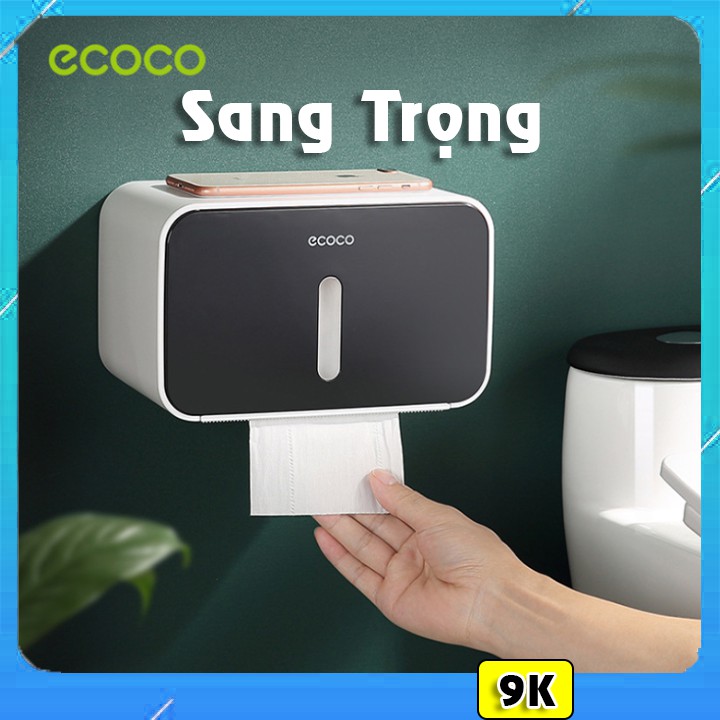 Hộp Đựng Giấy Vệ Sinh Ecoco Cao Cấp Sang Trọng Có Thanh Treo Cuộn Giấy Vệ Sinh, Chống Nước Cực Tốt