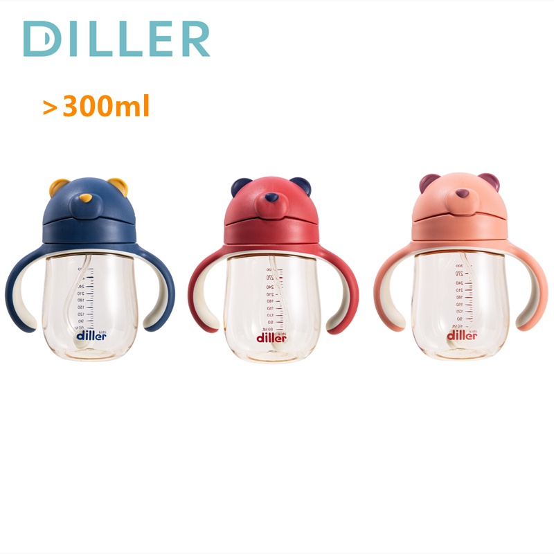 Bình sữa trẻ em DILLER Mlh8860 Ppsu không chứa BPA chống rò rỉ 300ml