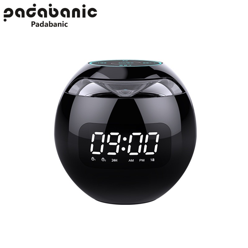 Loa Bluetooth Không Dây Kết Nối Điện Thoại Kiêm Đồng Hồ Padabanic G9S Hình Tròn Đèn LED