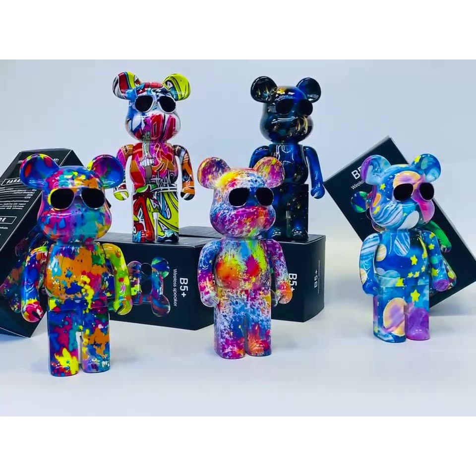 Loa Bluetooth Gấu Bearbrick B5 Màu Sắc Sang Chảnh, Loa Không Dây Mini Buns, Âm Bass Cực Mạnh, Công Suất Lớn, Chống Nước