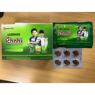 Viên ngậm Ích Nhi - 30 viên - hỗ trợ giảm ho, khản tiếng, rát họng; cho trẻ từ 5 tuổi