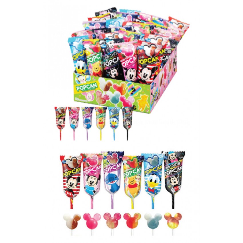 Hộp 30 cây kẹo mút  Mickey PopCan Nhật Bản (Date T7/2024)
