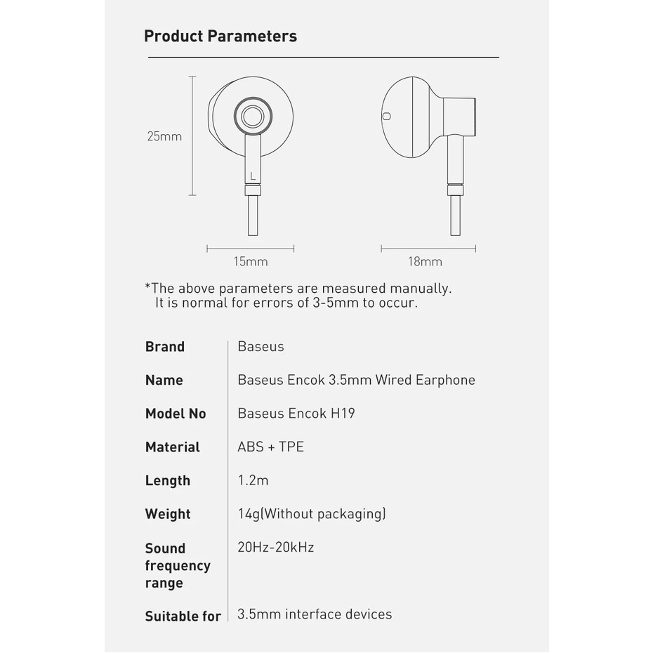 Tai nghe 3.5mm âm thanh 6D Baseus H19