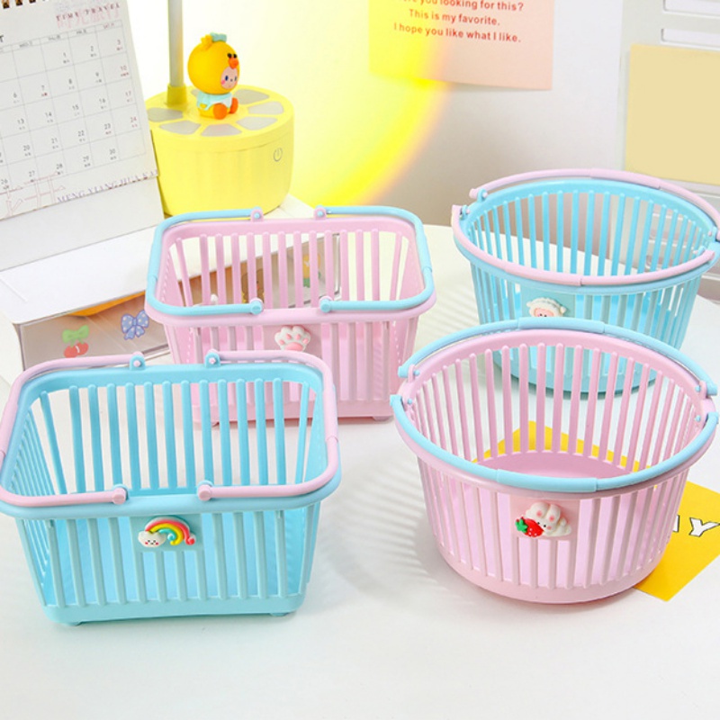 Giỏ Đựng Mỹ Phẩm / Đồ Dùng Để Bàn Cỡ Lớn Siêu Bền Họa Tiết Hoạt Hình Dễ Thương Tiện Dụng Trang Trí Nhà Cửa