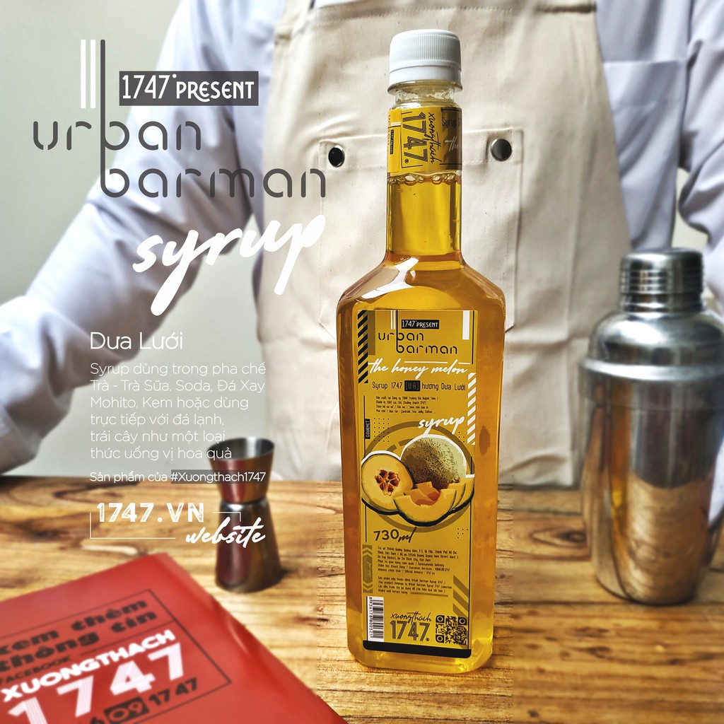 Urban Barman Syrup 1747 - Dưa Lưới - 730ml