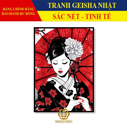 21-40 Mẫu Tranh Geisha Trang Trí Nhà Hàng, Tiệm Xăm Tattoo Phong Cách Nhật Bản Xưa
