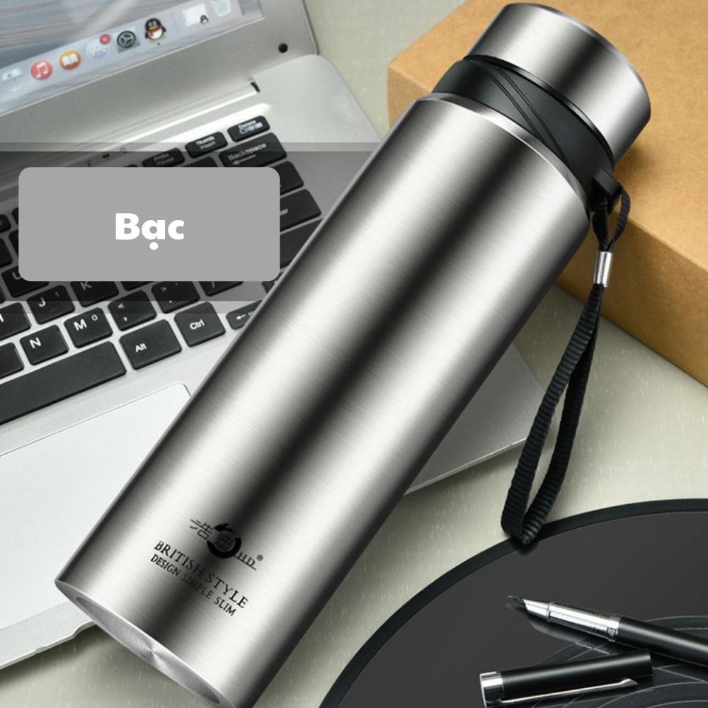 Bình giữ nhiệt 1000ml đẹp INOX 304 cao cấp, bình đựng nước giữ nhiệt thể thao Boom Store