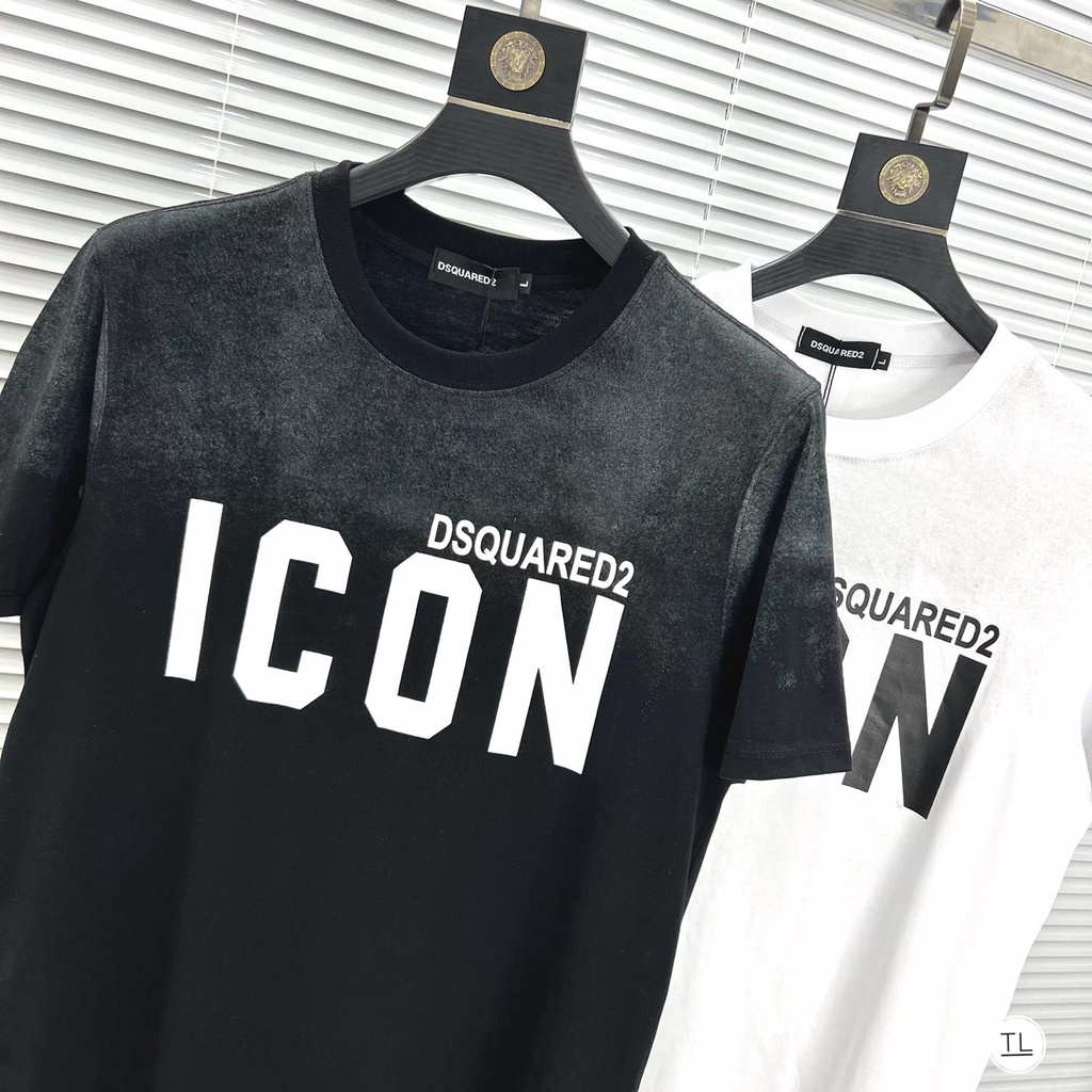 Áo thun nam cổ tròn, áo phông nam tay ngắn in chữ DSQ2 ICON vải cotton mát mịn form chuẩn thun lạnh 2022