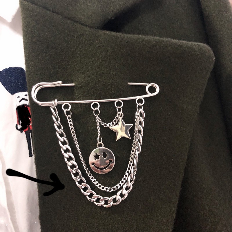 Ghim cài áo bằng kim loại phong cách cá tính 2233