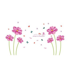 Decal dán tường hoa tím hồng( 260*150cm)