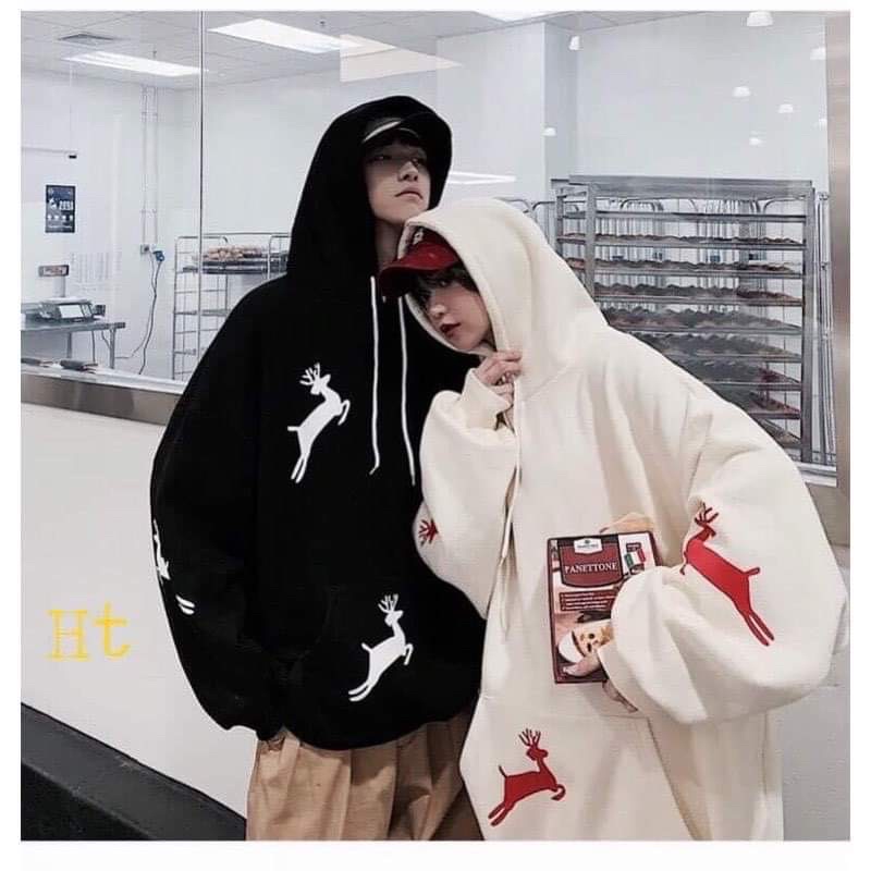 Áo hôdie Cotton tuần lộc toàn thân H2A