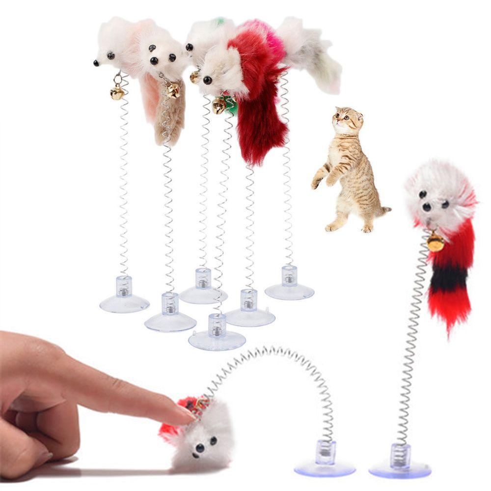 Set 1 / 3 Chuột Nhồi Bông Lò Xo Dễ Thương Cho Mèo Cưng