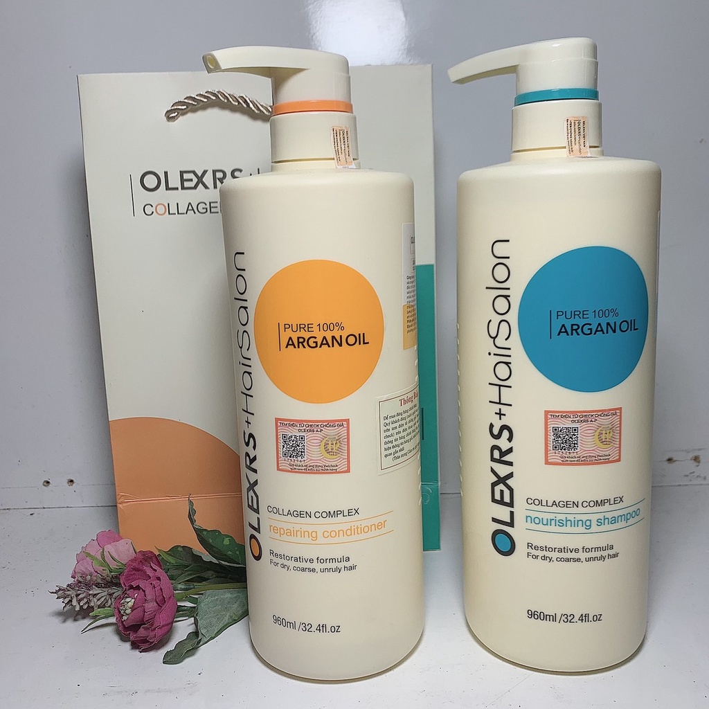Bộ Gội Xả Olexrs Hair Salon Collagen Anh - Mọc Tóc, Phục Hồi Tóc, Chống Rụng Tóc, Tóc Nhuộm