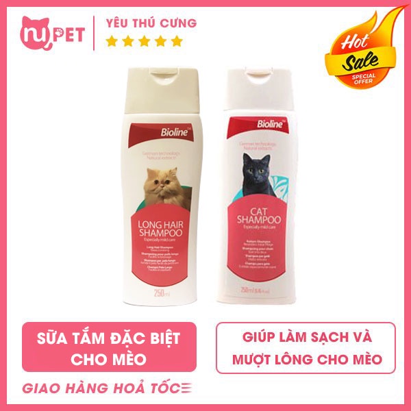 Sữa tắm Bioline cho mèo lớn 250ml