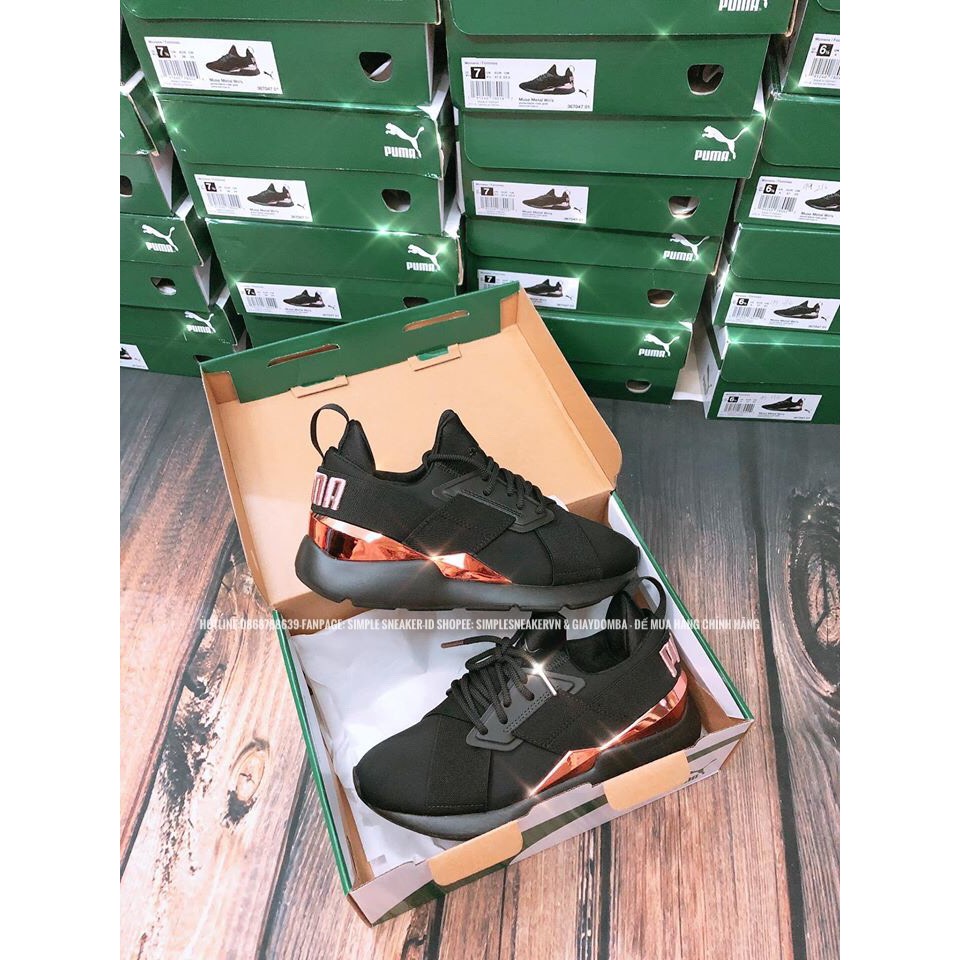 Giày Puma Nữ FREESHIP Puma Muse Metallic Rose Gold Auth - Giày Sneaker Nữ Puma Chính Hãng Hot Trend 2021