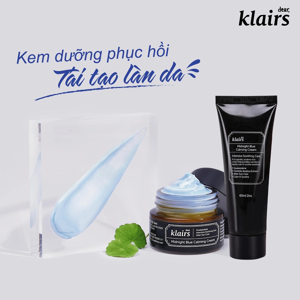 [CHÍNH HÃNG] Kem Dưỡng Phục Hồi Da Ban Đêm Klairs Midnight Blue Calming Cream