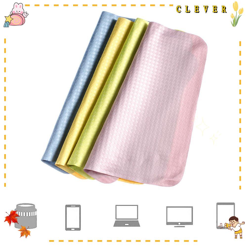 CLEVER 1/2/4PCS New Random Color Multifunctional Microfibre Fiber Easy Washing Eyeglasses Wipes Cleaning Cloths Classic Argyle Lens Cleaner High Quality For iPhone iPad Screens Chamois Glasses Cleaner