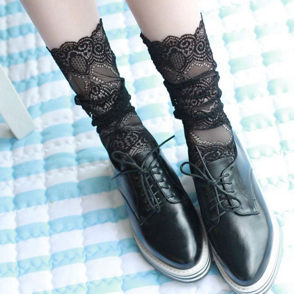 Đôi Vớ Lưới Ngắn Họa Tiết Hoa Thời Trang Cho Nữ