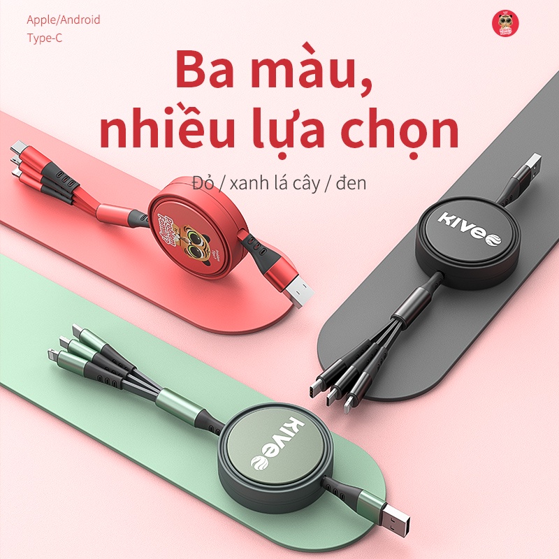 Dây Cáp Sạc Nhanh BASIKE 3 Trong 1 Tiện Lợi Cổng Micro USB Type C