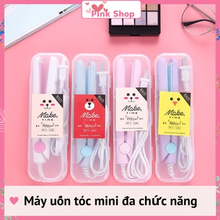 Máy uốn tóc, Máy duỗi tóc mini Pinkshop nhiều chức năng làm xoăn, cụp ép thẳng