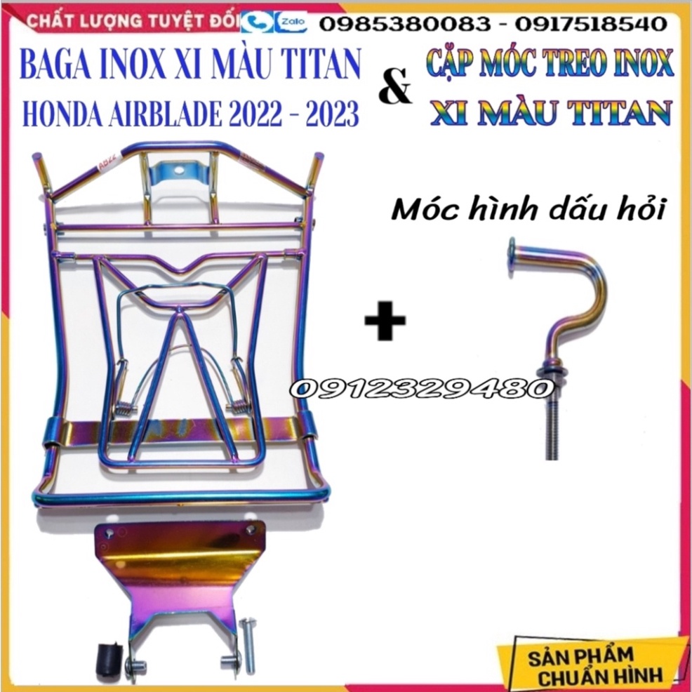 Baga Giữa AB 2022 Mới , AB 2023, AB 160cc, AB125cc Mẫu Bắt Yên INOX Dày 10 Ly