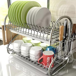Kệ chén inox 2 tầng cao cấp - Giá úp bát đĩa 2 tầng inox tiện lợi - đồ dùng nhà bếp & Phòng ăn - dụng cụ nhà bếp