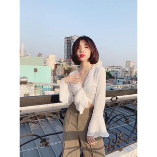 Quần linen ống rộng