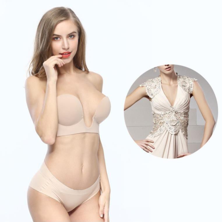 Áo dán ngực chữ U [TIỆN DỤNG] Áo ngực không dây dính dùng cho mặc váy đầm hở vai lưng | BigBuy360 - bigbuy360.vn