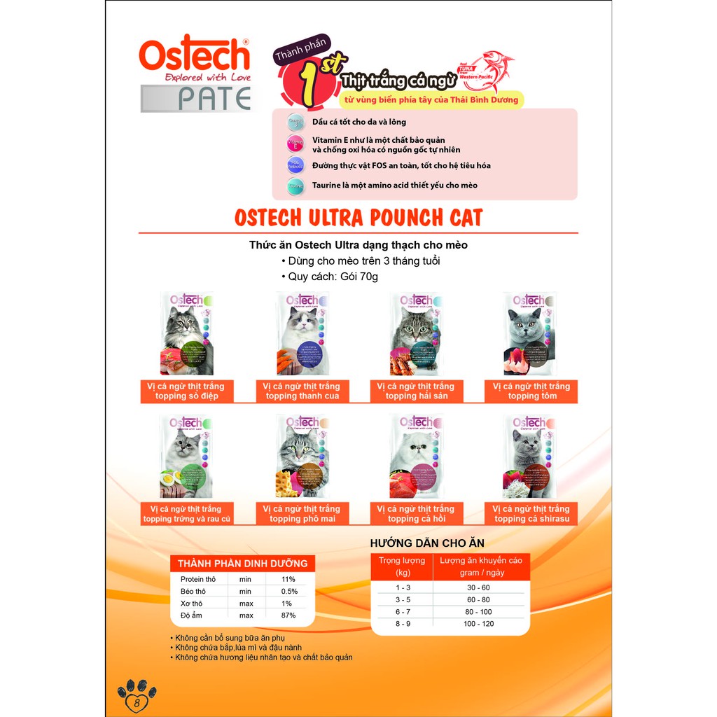 Pate cao cấp cho mèo Ostech Ultra Pounch Cat 70g