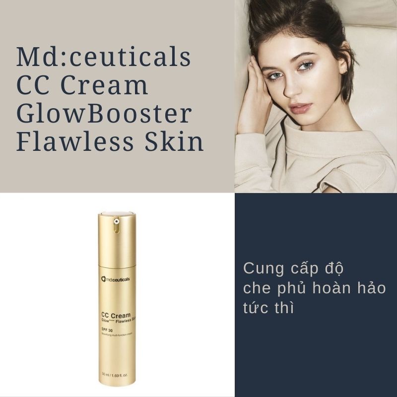 Sample kem nền MD:Ceuticals CC Cream Glow Flawless Skin chống nắng SPF 30