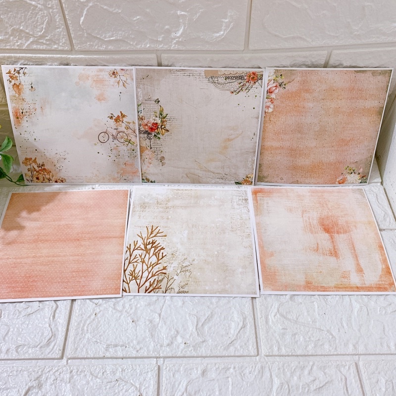 Giấy nền hoạ tiết size 15cmx15cm chủ đề Vintage định lượng 250gsm